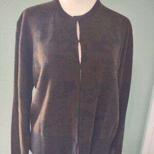 Jones New York Brown and Black Cardigan Size XL